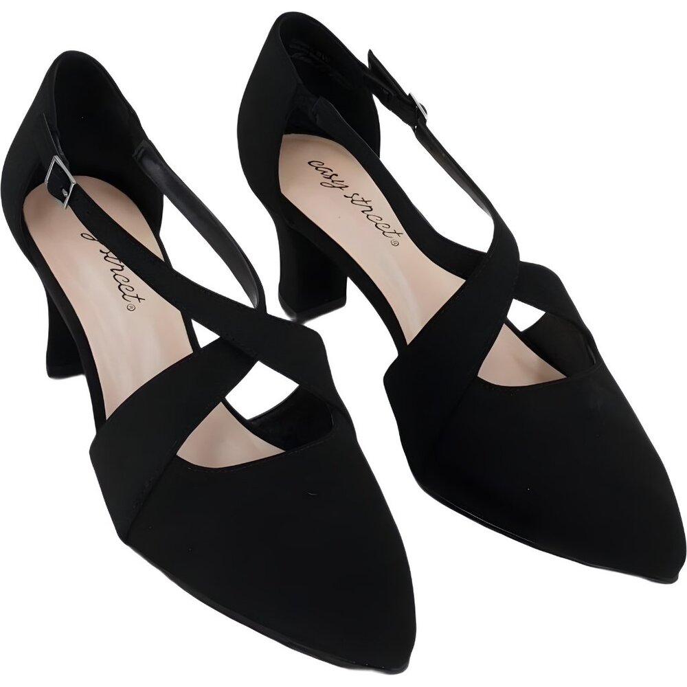 Easy Street Elegance Pointed Toe Evening Pumps Black Women's US 8 W